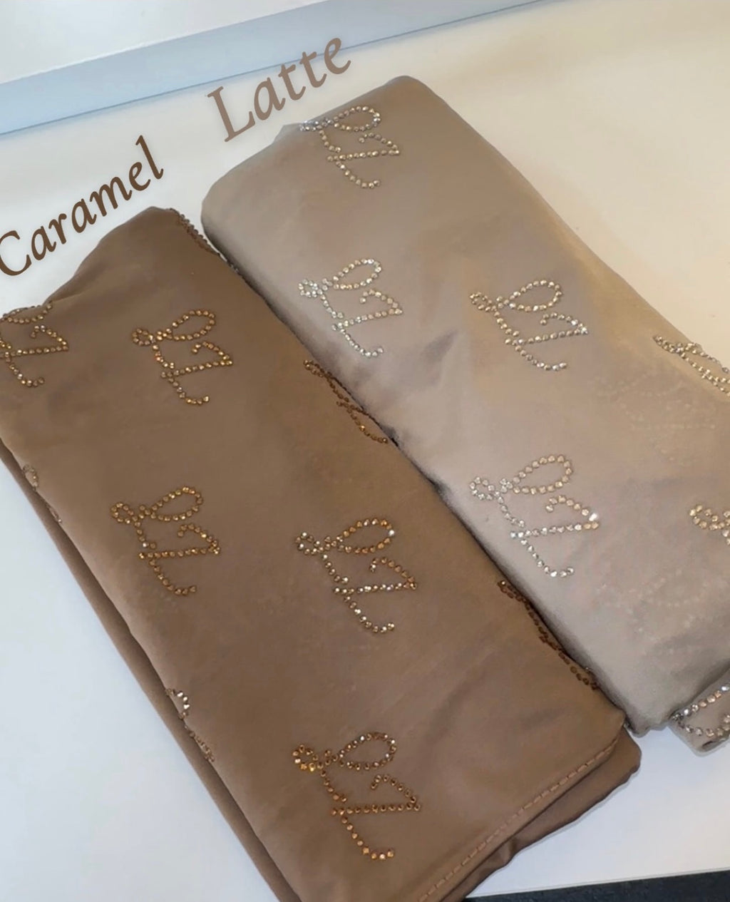Caramel | Rhinestone liquid jersey hijab