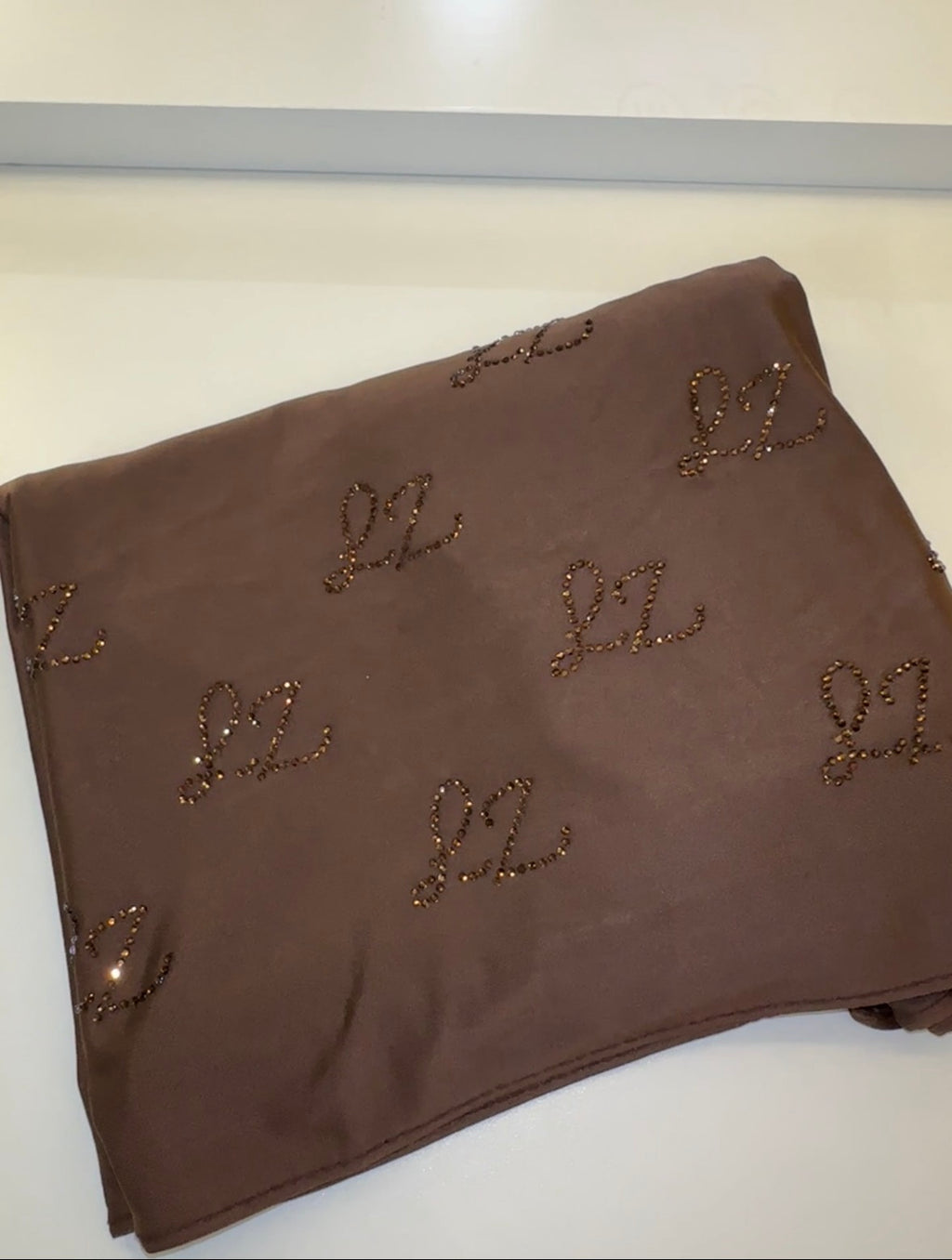 Chocolate brown | Rhinestone liquid jersey hijab