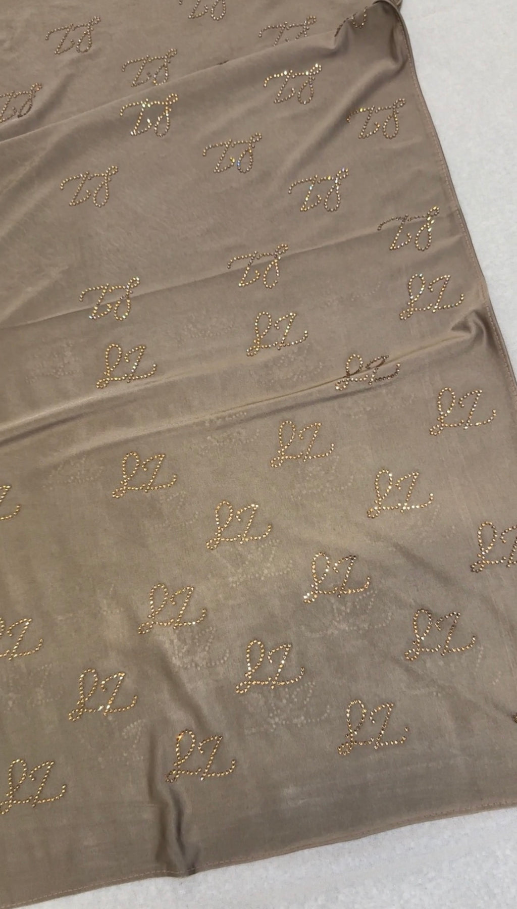 Latte | Rhinestone Liquid Jersey Hijab