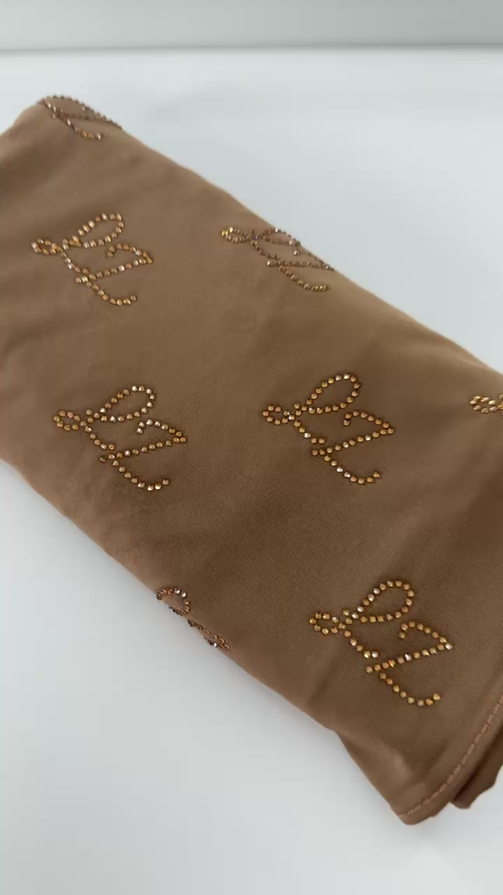 Caramel | Rhinestone liquid jersey hijab